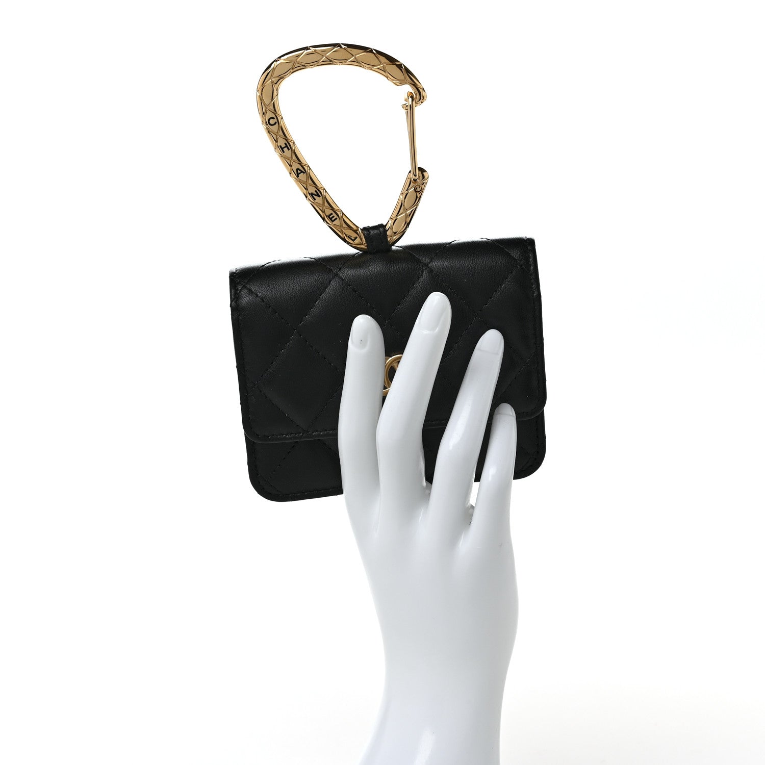 Chanel Lambskin Quilted CC Hook Card Holder Black 2 of 9