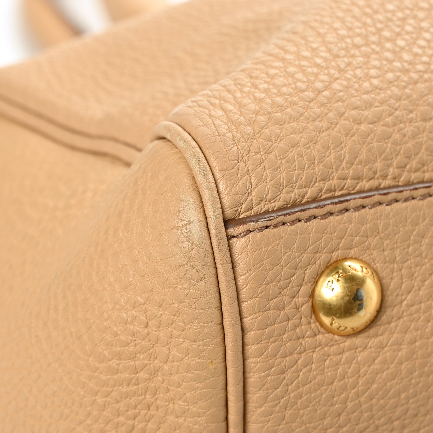 Prada Vitello Daino Top Handle Zip Tote Sughero 6 of 7