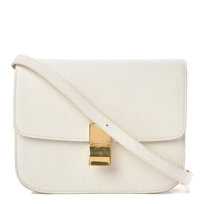 Celine Goatskin Medium Classic Box Flap Bag White 1 of 10