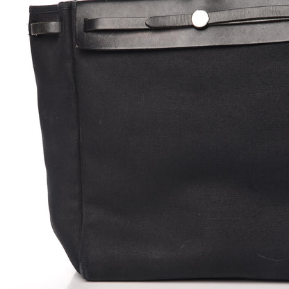 Hermes Toile Vache Hunter Herbag Cabas MM Black 27 of 28
