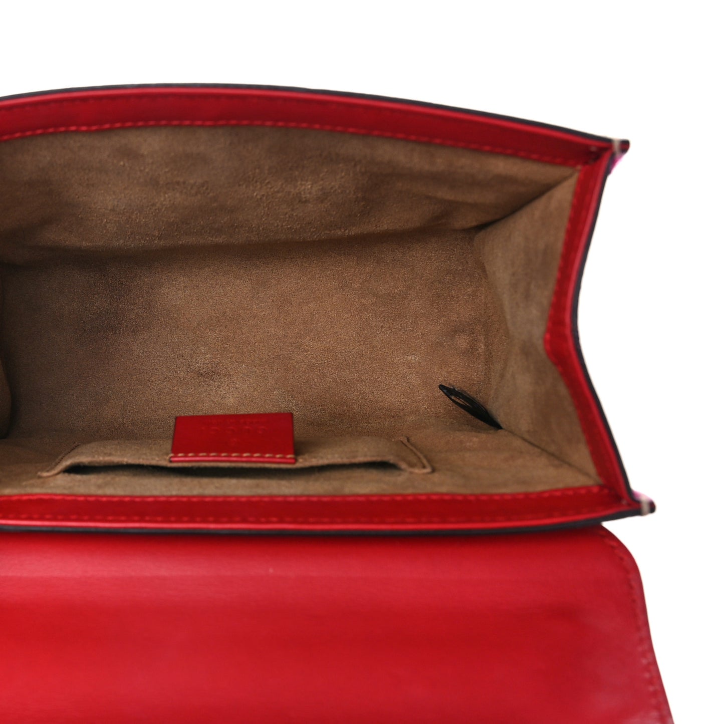 GG Supreme Monogram Calfskin Small Padlock Shoulder Bag Beige Hibiscus Red New Rosette