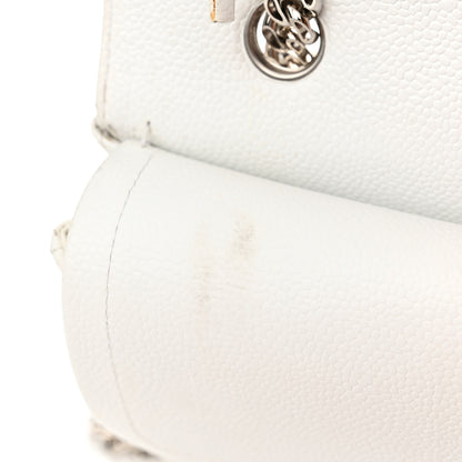 Chanel Caviar Quilted Medium Double Flap Bijoux Chain White 18 of 26