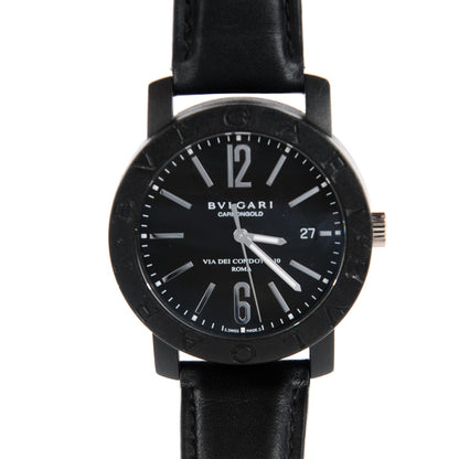 Bulgari Carbon Calfskin 40mm Carbongold Automatic Watch Black 1 of 6