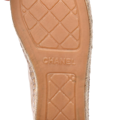 Chanel Lambskin CC Espadrilles 38 Beige Black 7 of 10