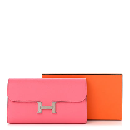 Hermes Epsom Constance Long Wallet Rose Azalee 11 of 11