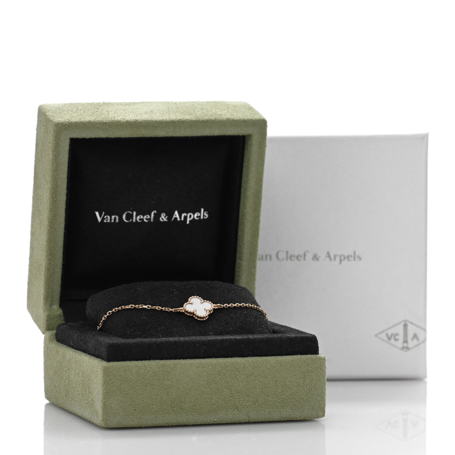 Van Cleef & Arpels 18K Yellow Gold Mother of Pearl Sweet Alhambra Bracelet 4 of 4