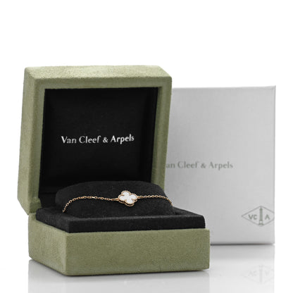 Van Cleef & Arpels 18K Yellow Gold Mother of Pearl Sweet Alhambra Bracelet 4 of 4
