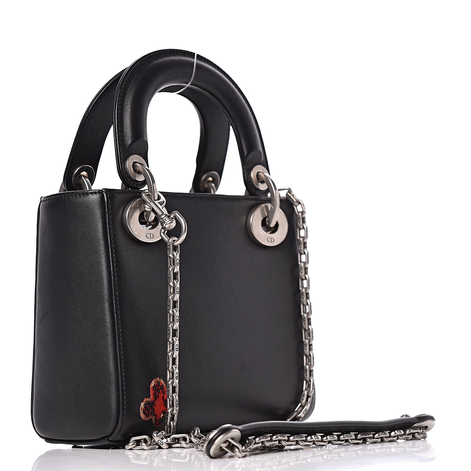 Christian Dior Smooth Calfskin Embroidered Mini Lady Dior Black Multicolor 3 of 11