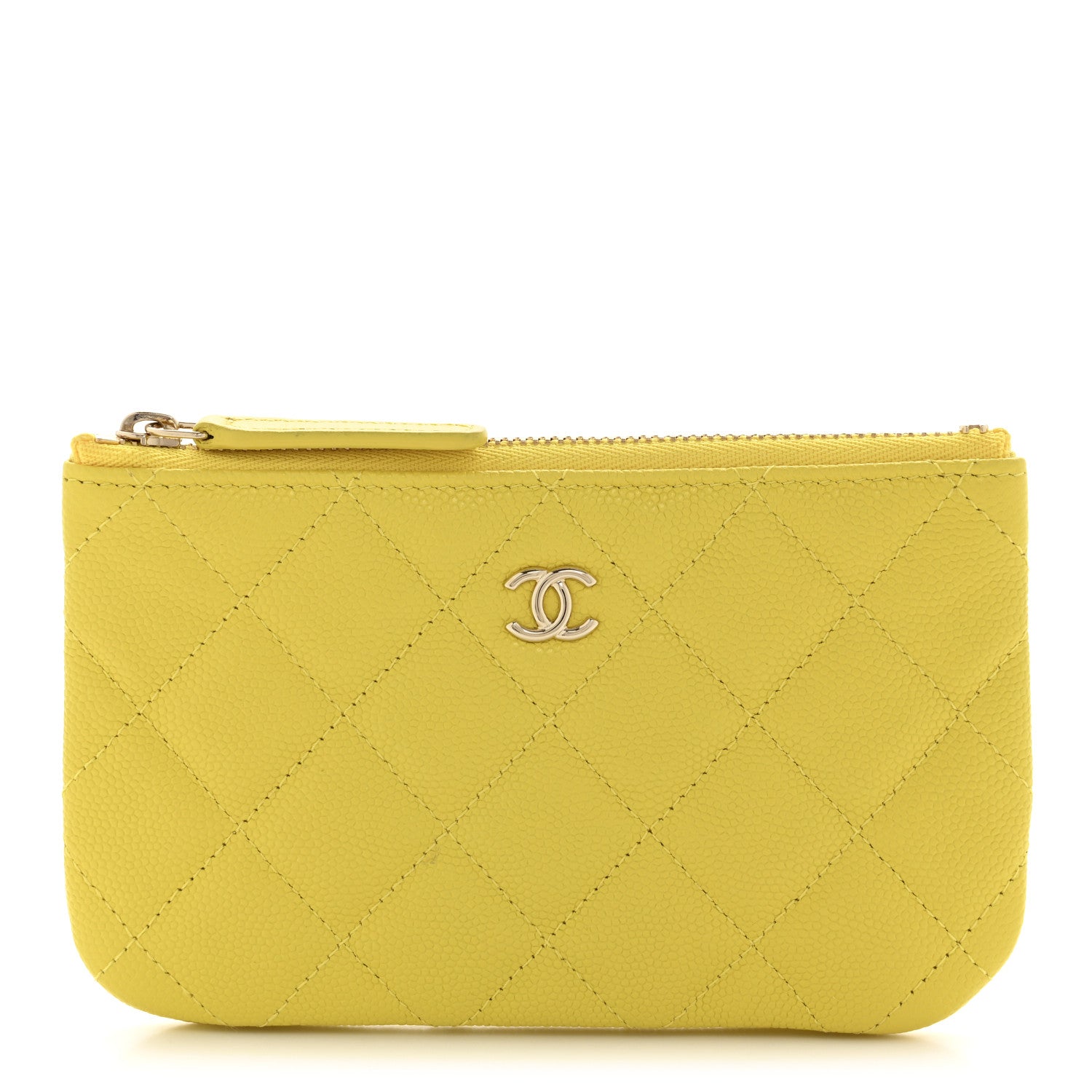 Chanel Caviar Quilted Small Cosmetic Case Yellow 1 of 14