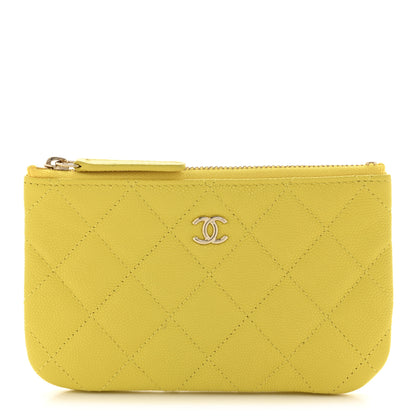 Chanel Caviar Quilted Small Cosmetic Case Yellow 1 of 14