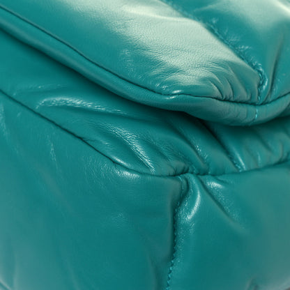 Prada Nappa Soft Padded Logo Embossed Triangle Quilted Shoulder Bag Pavone 7 of 10