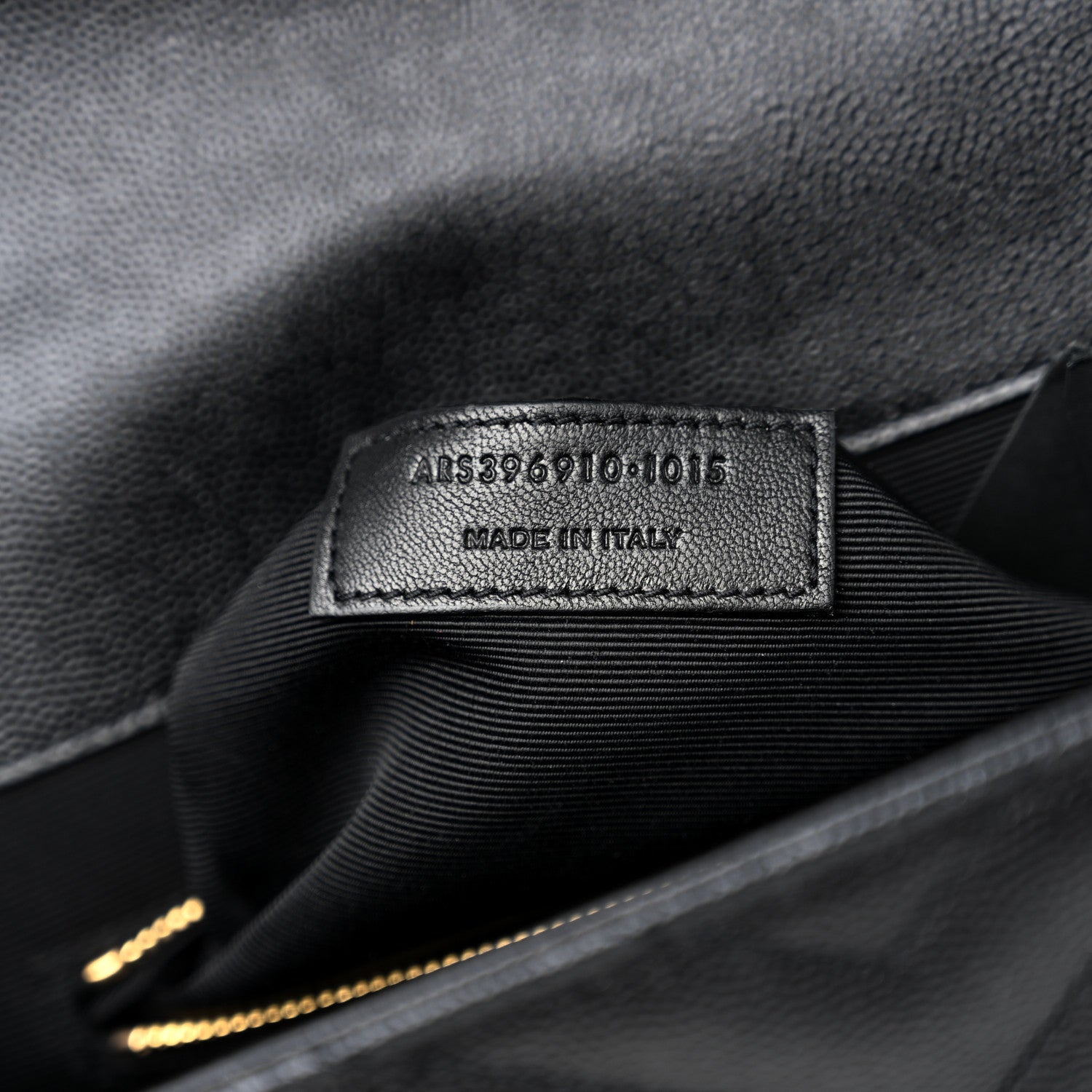 Saint Laurent Grain De Poudre Matelasse Chevron Large Monogram Satchel Black 8 of 14