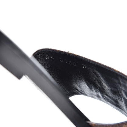 Louis Vuitton Patent Calfskin Monogram LV Black Heart Flat Mules 38 Cacao 9 of 10