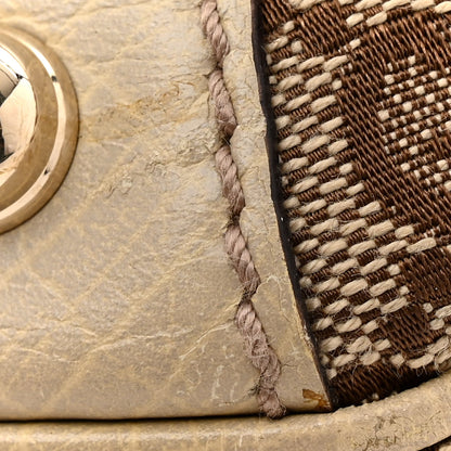 Gucci Monogram Large Horsebit Web Shoulder Bag White 15 of 15