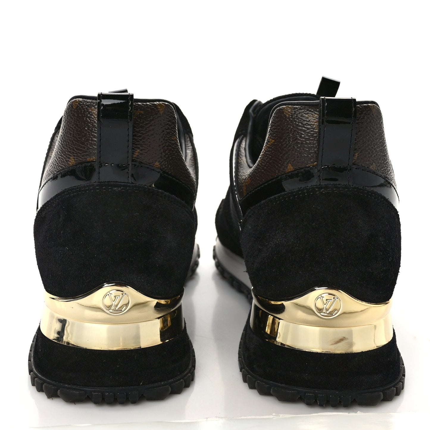 Suede Monogram Run Away Sneakers 38.5 Black