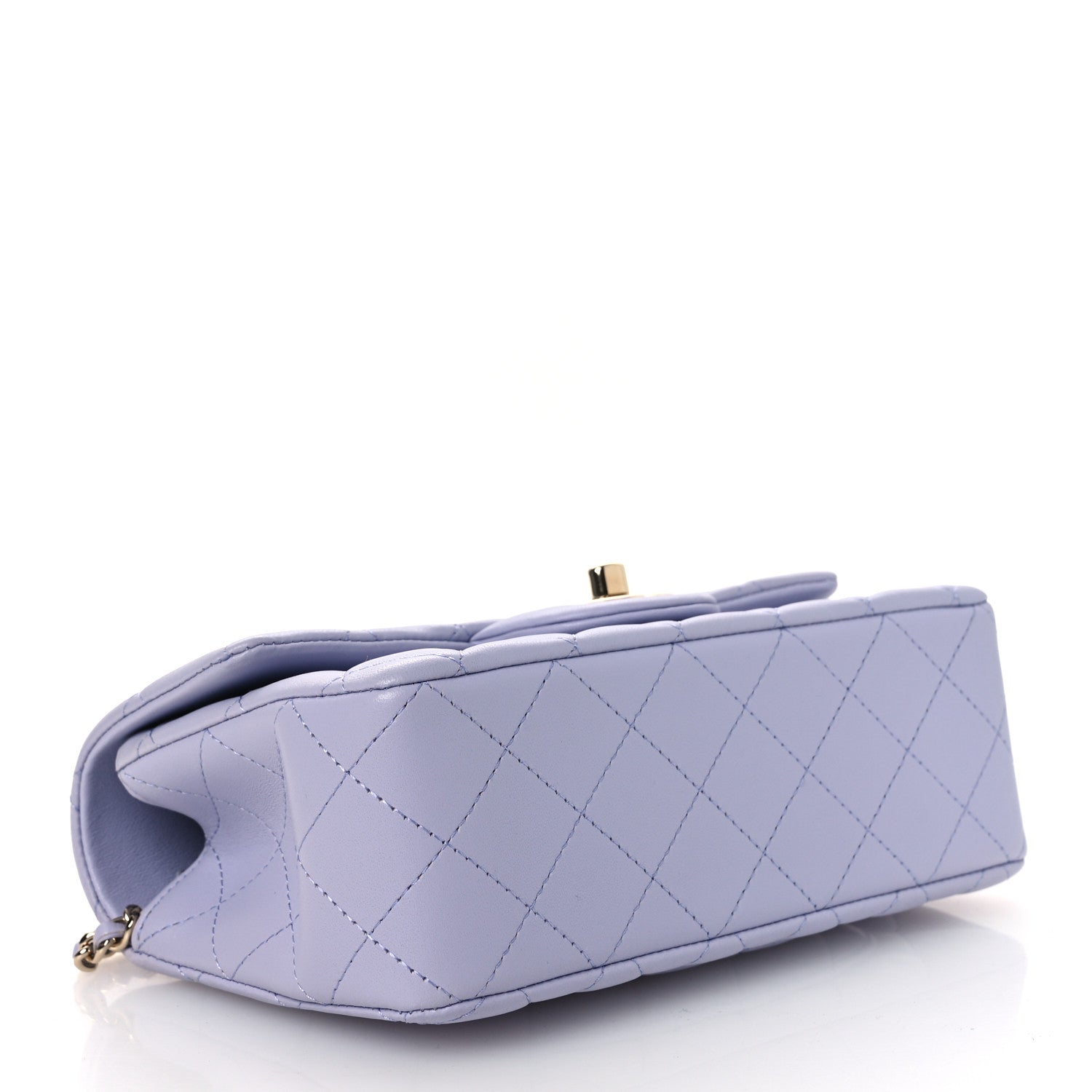 Chanel Lambskin Quilted Mini Top Handle Rectangular Flap Light Purple 4 of 14