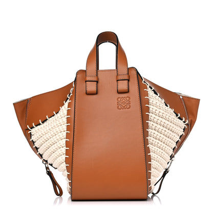Loewe Calfskin Crochet Small Hammock Shoulder Bag Tan Natural 1 of 11