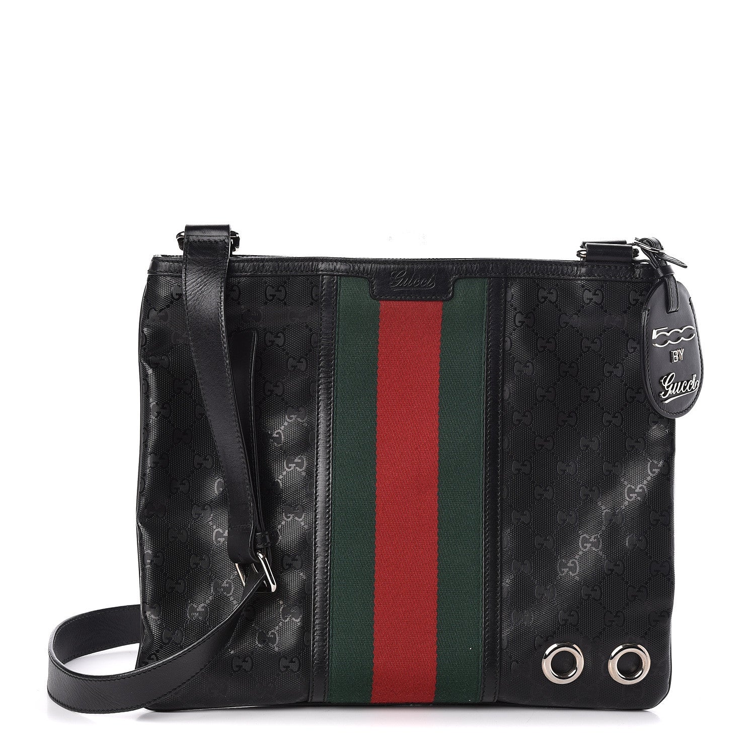 Gucci Imprime Monogram Web Medium 500 by Gucci Flat Messenger Bag Black 1 of 11