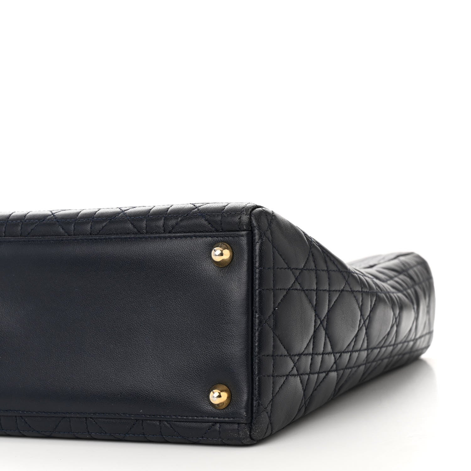 Christian Dior Lambskin Cannage Large Lady Dior Navy Blue 10 of 12