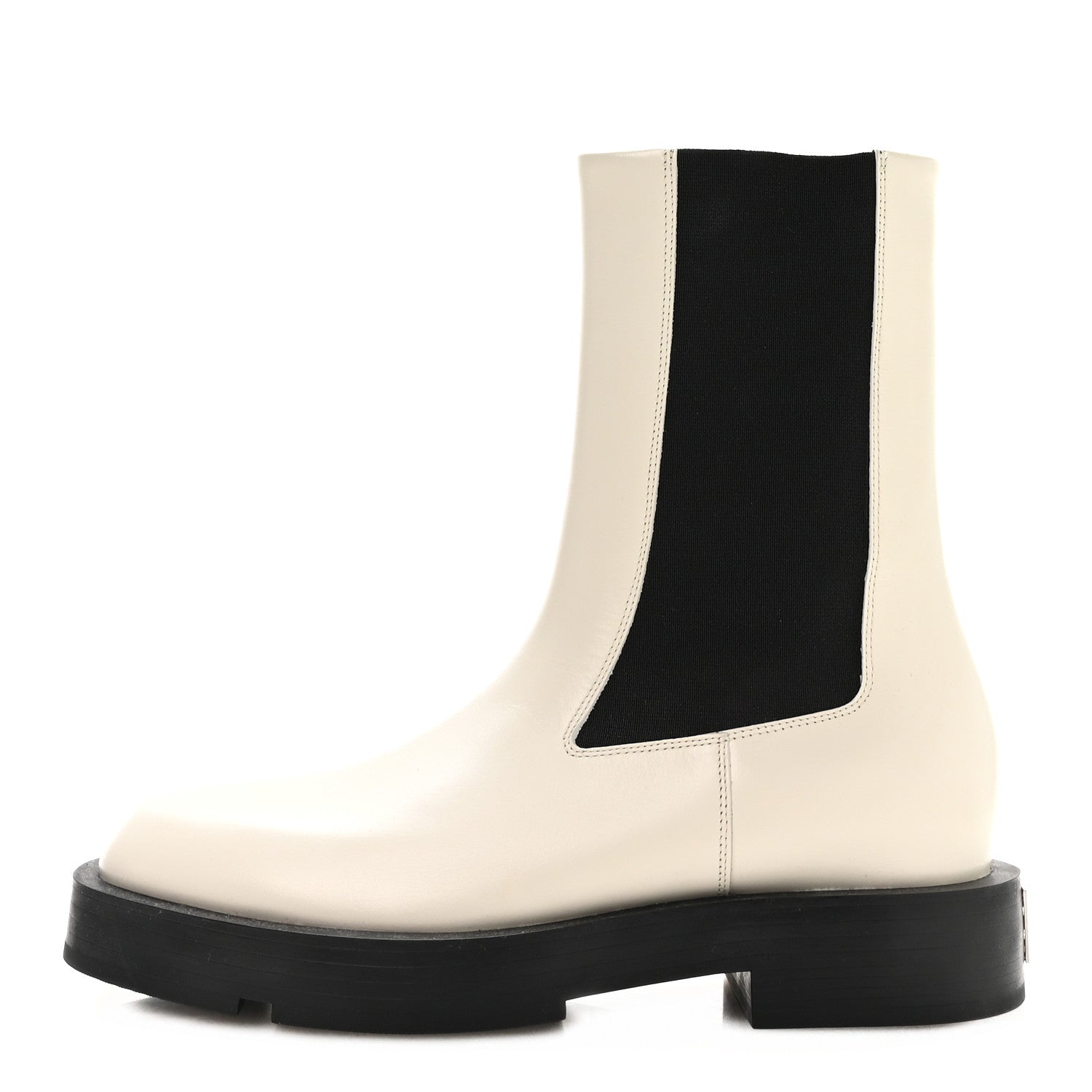 Givenchy Calfskin Square Chelsea Boots 37 White Black 1 of 9