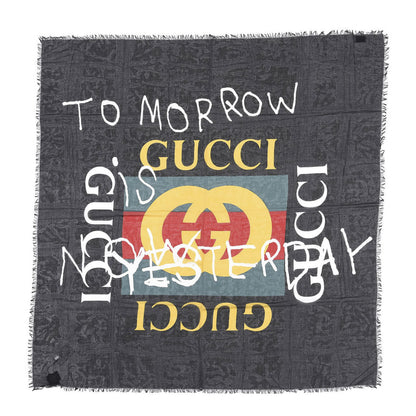 Gucci Modal Silk Coco Capitan Logo Square Scarf Black 1 of 4