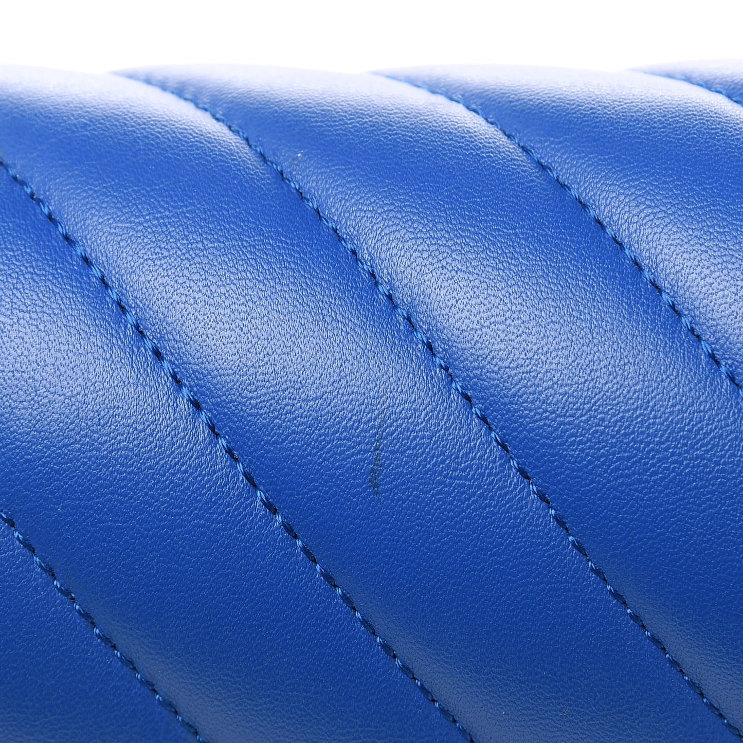 Calfskin Chevron Quilted New Medium Boy Flap Bright Blue