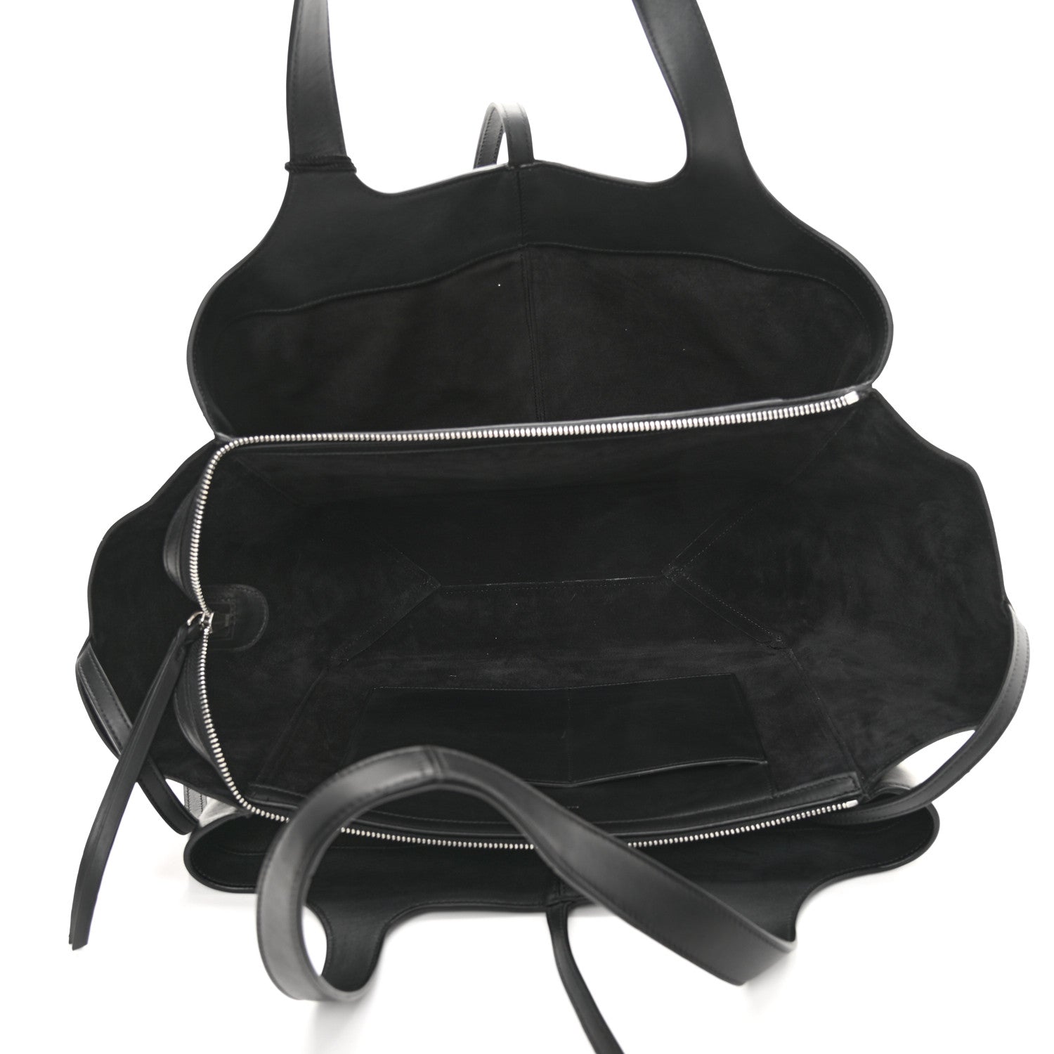 Celine Supple Natural Calfskin Medium Tri-Fold Bag Black 4 of 10