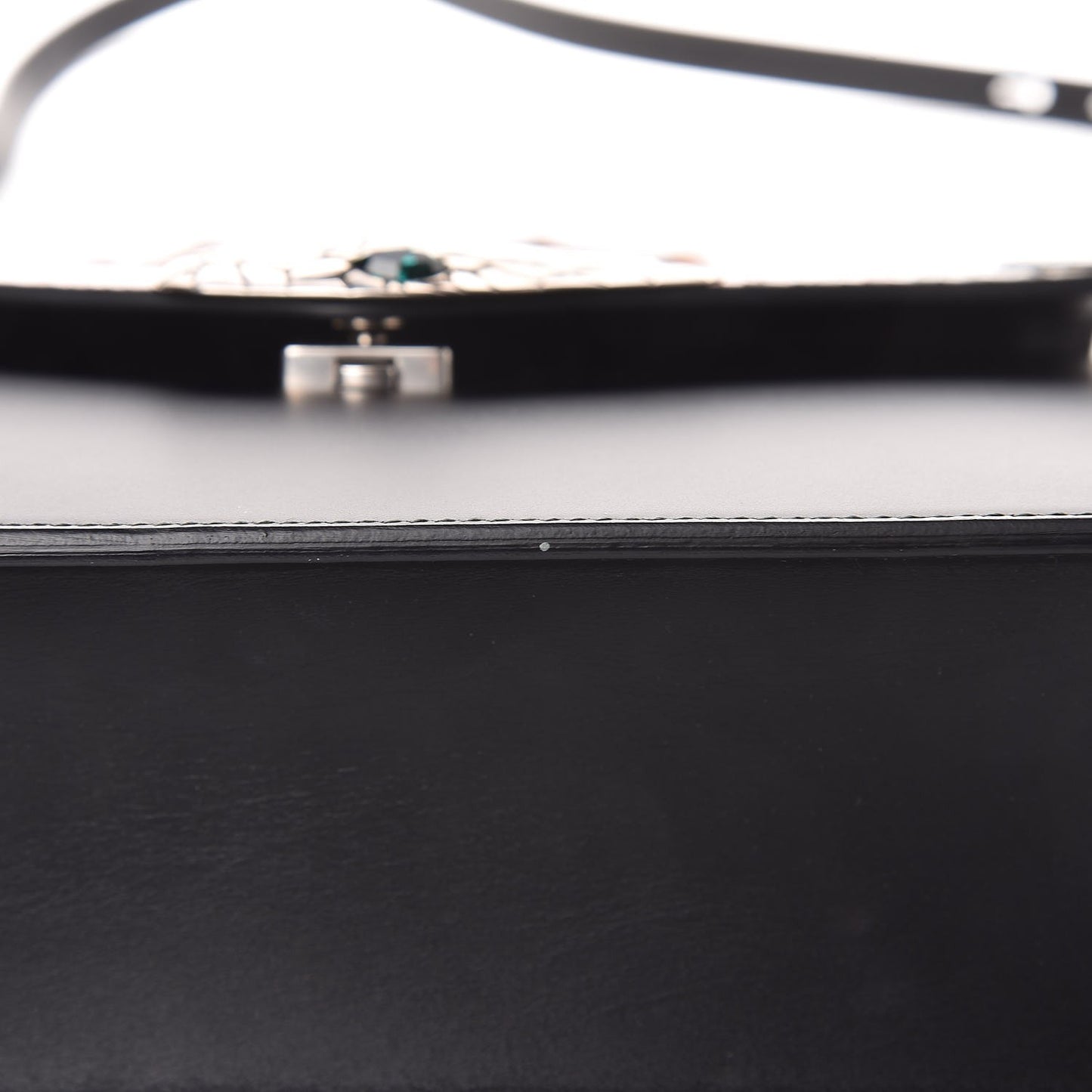 Calfskin Snakeskin Small Lilith Top Handle Bag Black