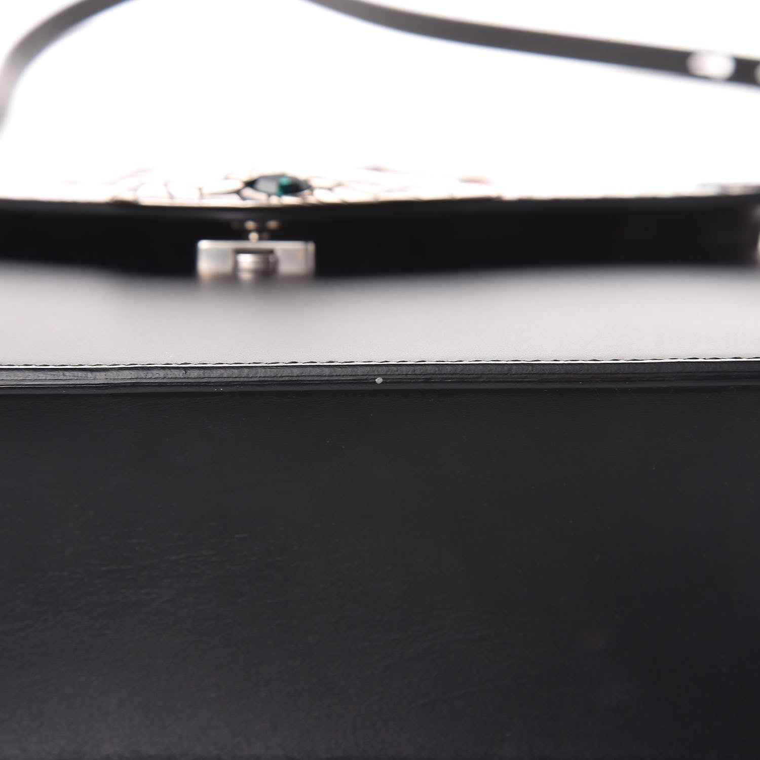 Gucci Calfskin Snakeskin Small Lilith Top Handle Bag Black 10 of 10