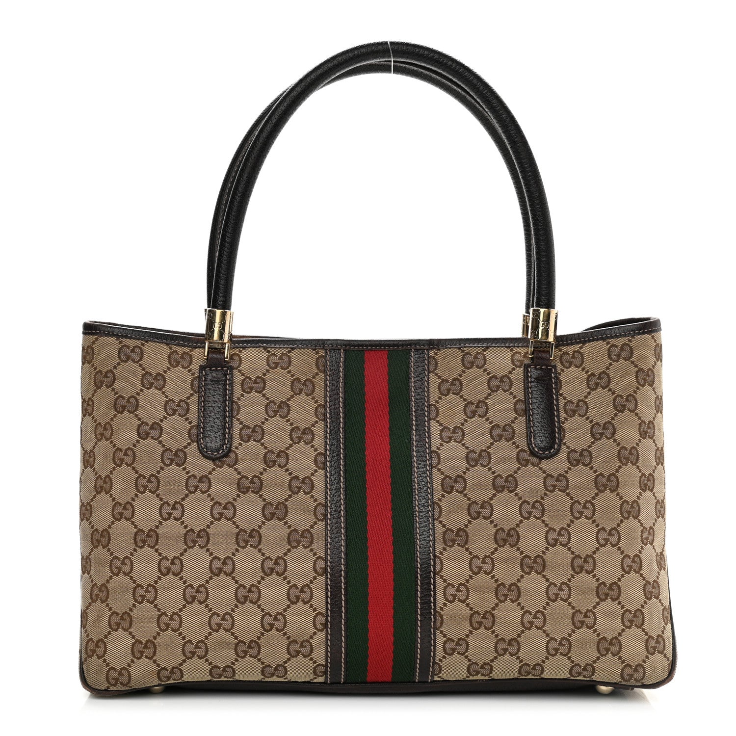 Gucci Monogram Web Tote Brown 1 of 14