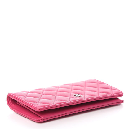 Chanel Lambskin Quilted Yen Wallet Fuchsia 3 of 8