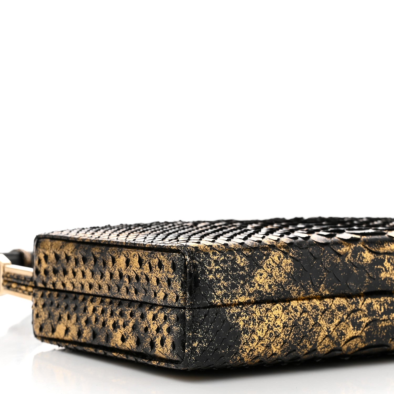 Chanel Snakeskin 2.55 Reissue Clutch Bag Black Gold 9 of 10