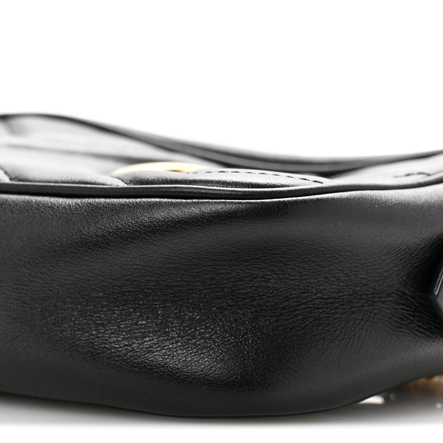Calfskin Matelasse Mini GG Marmont Chain Shoulder Bag Black