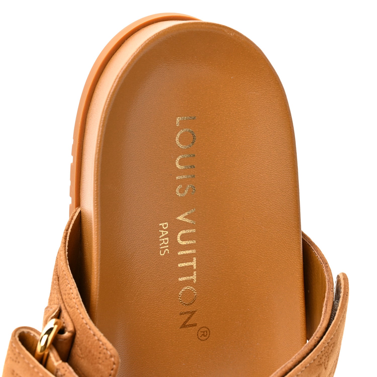 Louis Vuitton Suede Bom Dia Comfort Mule Sandals 40 Camel 8 of 9