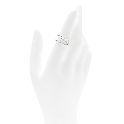 Gucci Sterling Silver 9mm Interlocking G Open Band Ring 53 6.25 2 of 5