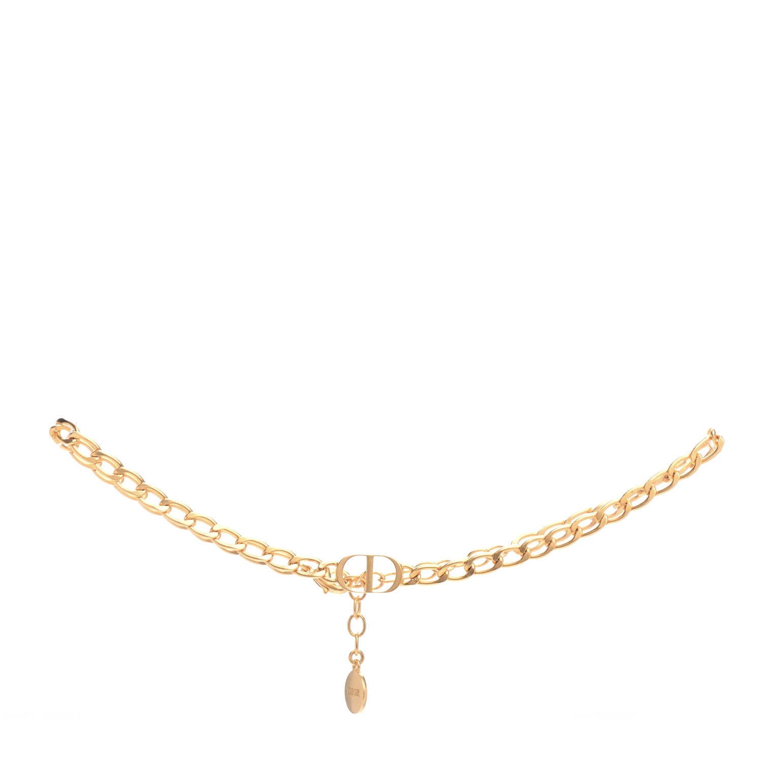 Christian Dior Metal Petit CD Choker Necklace Gold 1 of 5