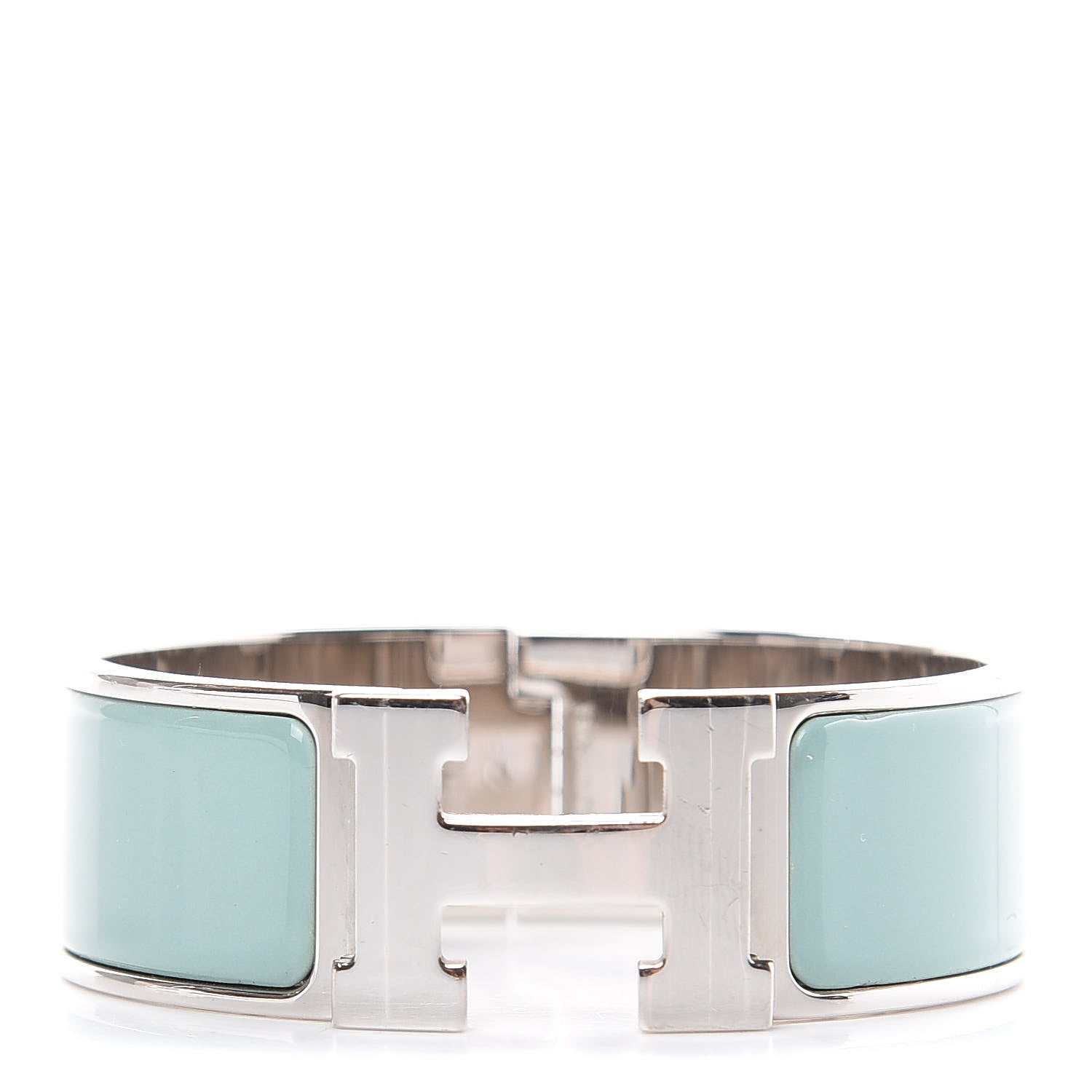 Hermes Enamel Wide Clic Clac H Bracelet PM Lagoon 1 of 5