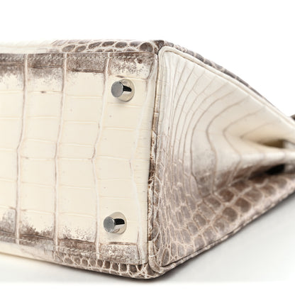 Hermes Matte Niloticus Crocodile 18K White Gold Diamond Himalaya Kelly Retourne 28 White 10 of 19