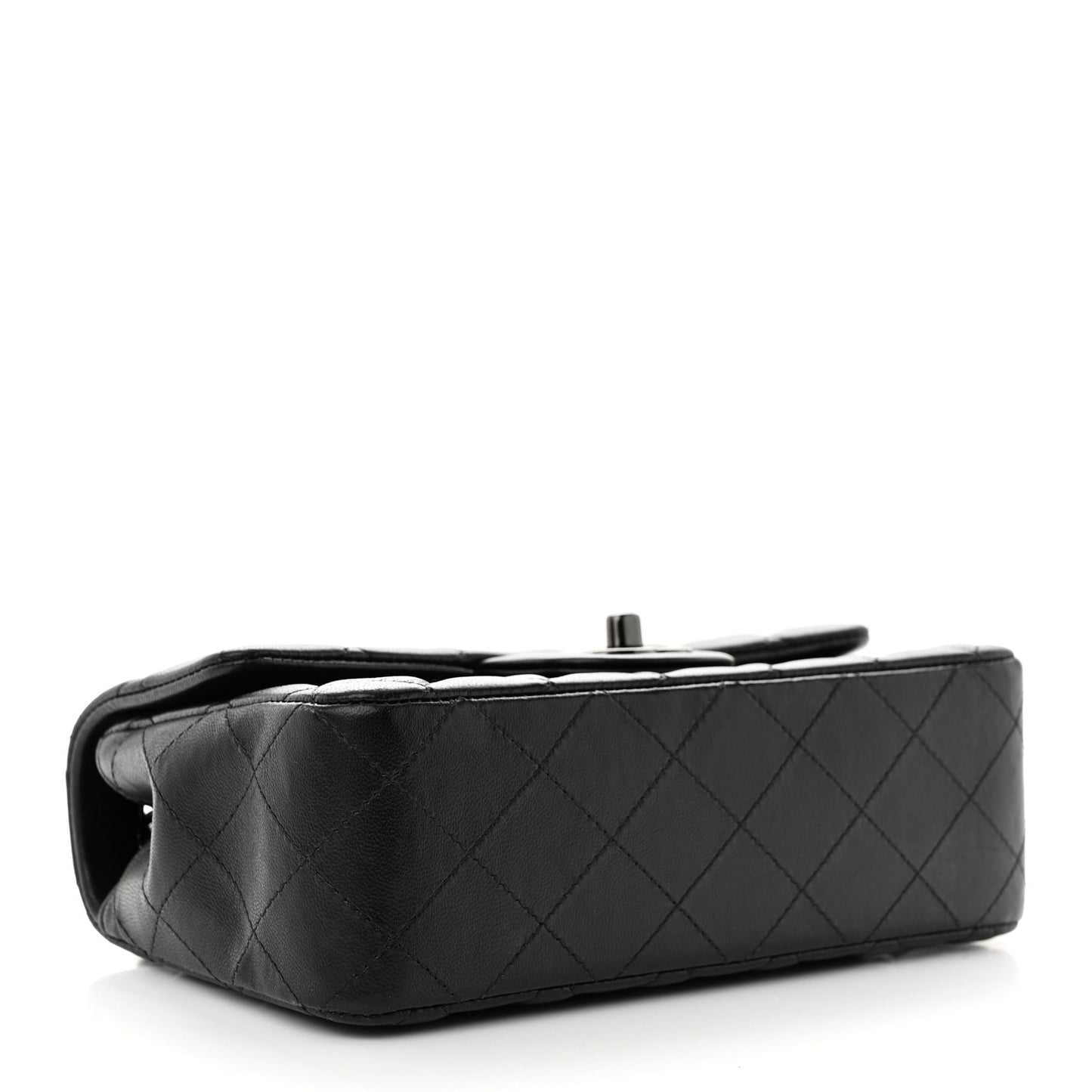 Lambskin Quilted Mini Rectangular Flap So Black