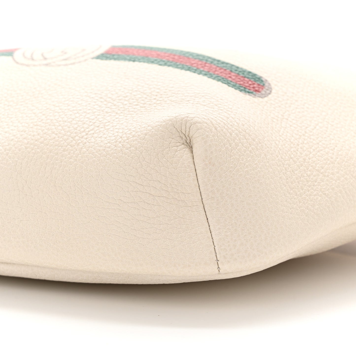 Grained Calfskin Logo Belt Bag White