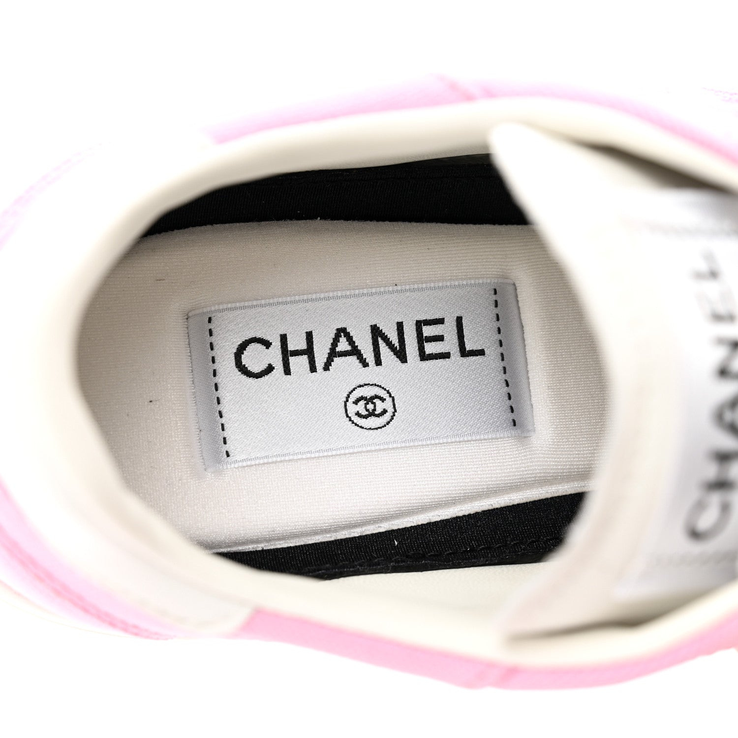 Chanel Cotton Sneakers 38.5 Pink White 7 of 9