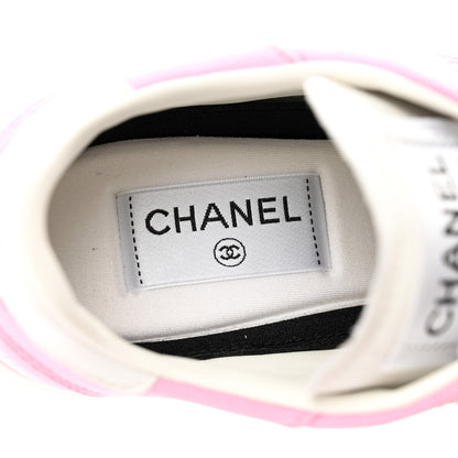 Chanel Cotton Sneakers 38.5 Pink White 7 of 9