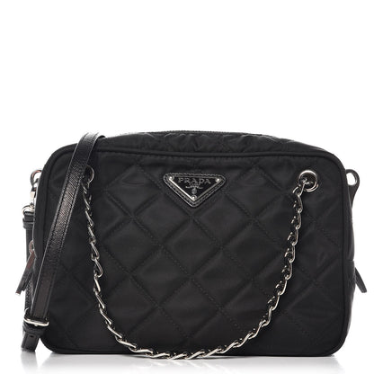 Prada Nylon Tessuto Impuntu Quilted Bandoliera Crossbody Bag Black 1 of 7