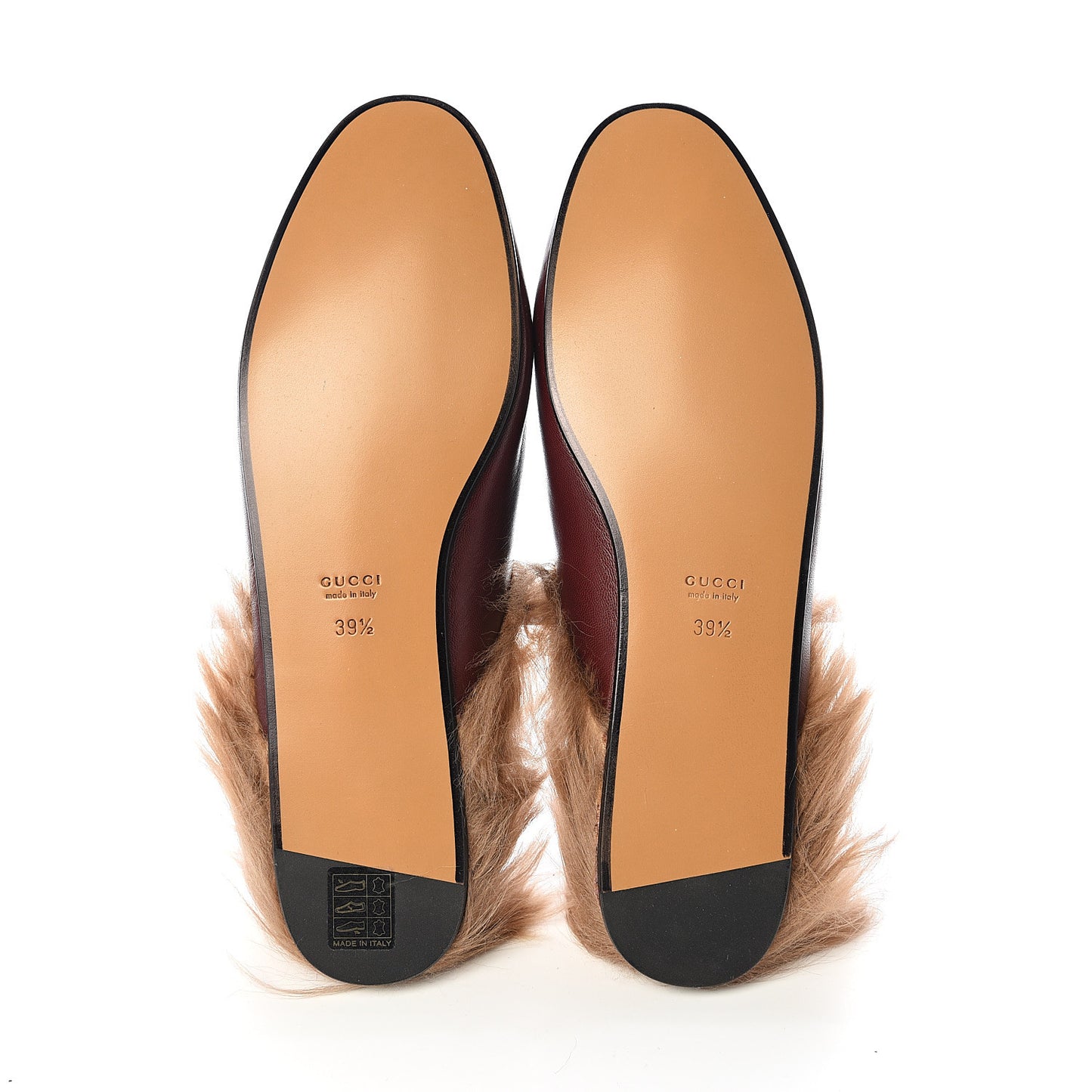 Malaga Kid Fur Womens Princetown Slippers 39.5 Vintage Bordeaux