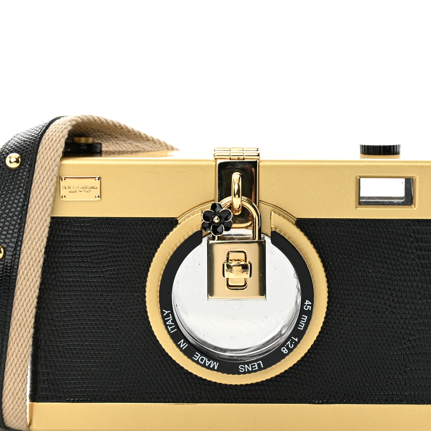 Lizard Camera Shoulder Bag Black