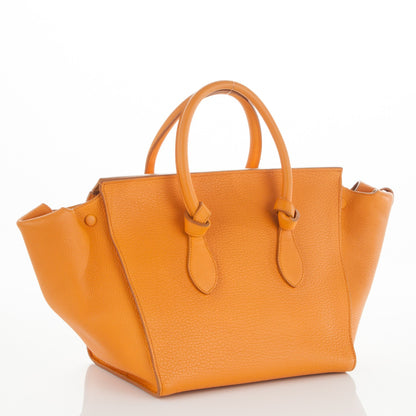 Celine Crisped Calfskin Small Tie Knot Tote Saffron 3 of 8