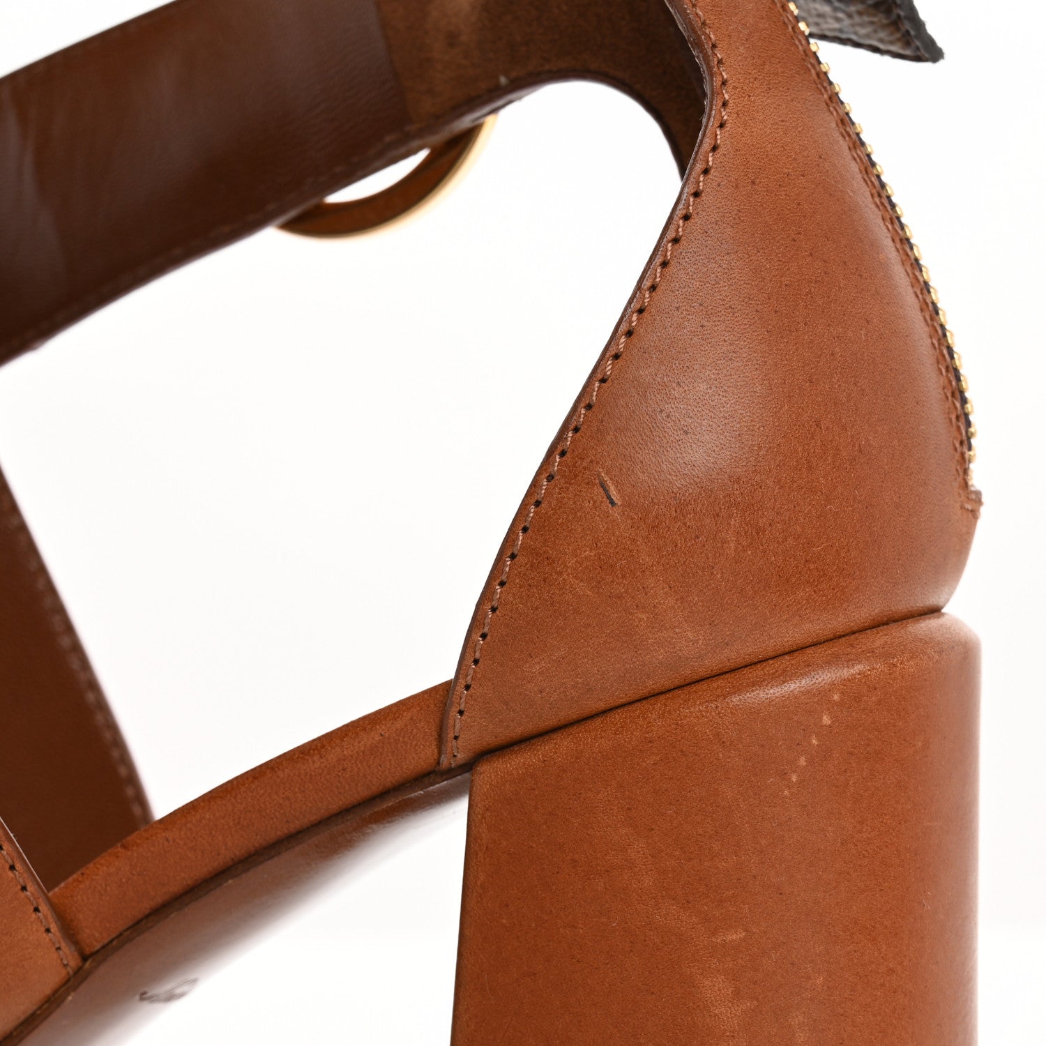 Louis Vuitton Calfskin Monogram Horizon Sandals 37.5 Cognac Brown 10 of 15