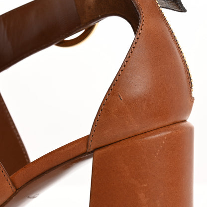 Louis Vuitton Calfskin Monogram Horizon Sandals 37.5 Cognac Brown 10 of 15