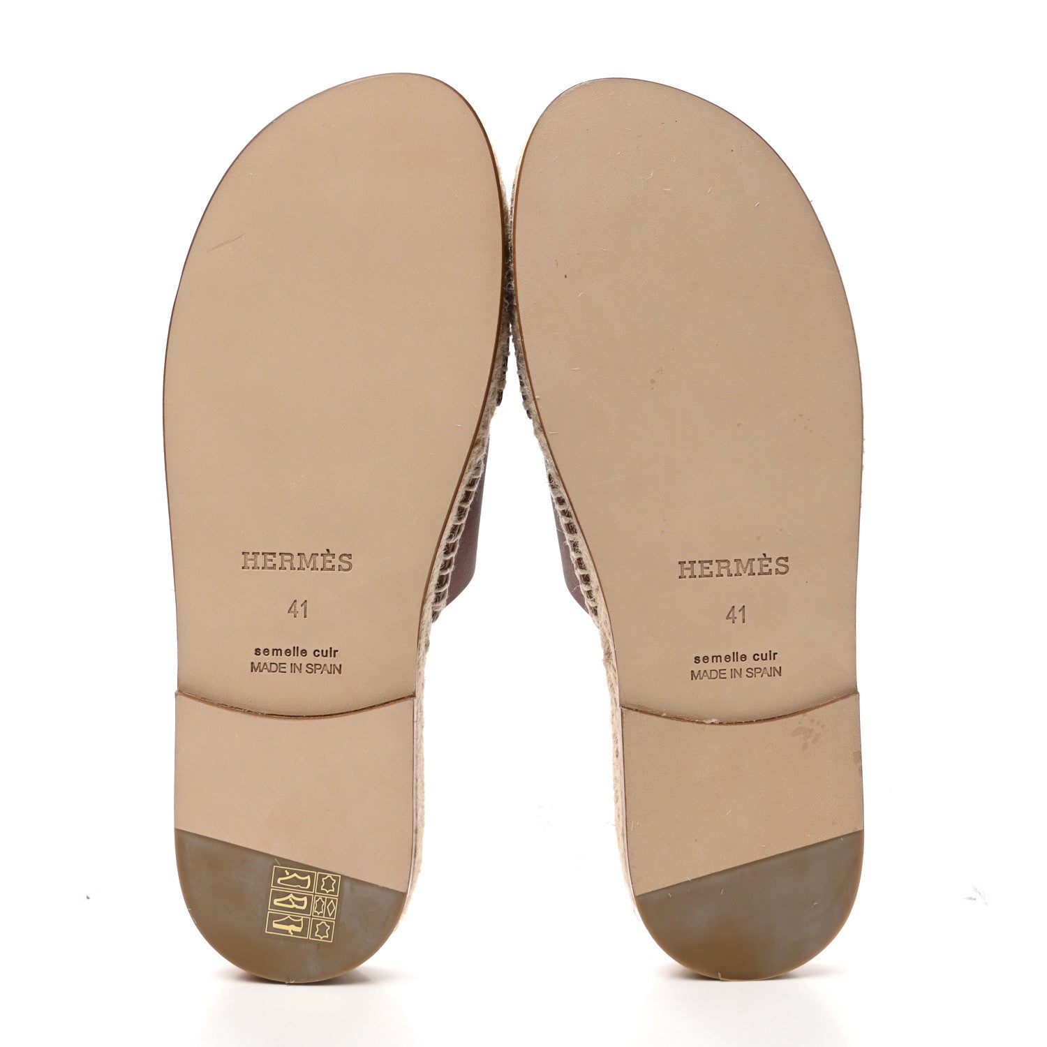 Hermes Calfskin Mens Antigua Espadrille Sandals 41 Naturel Safari 6 of 8