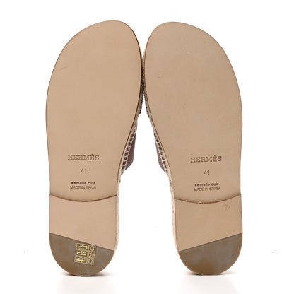 Hermes Calfskin Mens Antigua Espadrille Sandals 41 Naturel Safari 6 of 8